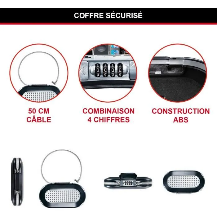 Master Lock 5900EURD Coffre-fort portable Mini avec câble Safe Space, combinaison à 3 chiffres, noir