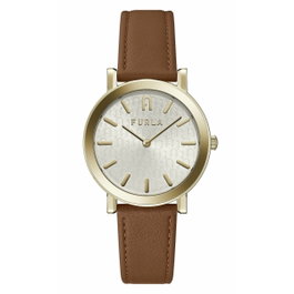 Furla WW00003002L2 avec bracelet marron et boîtier doré