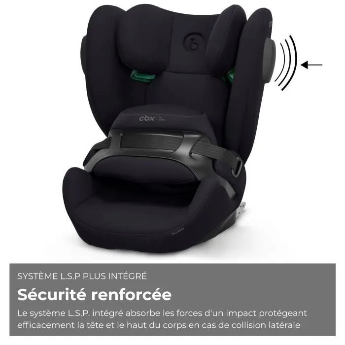 CYBEX Siège auto Pallas B3 i-Size - Bouclier de sécurité - Groupe 1/2/3 (9-50 kg, 76-150 cm) - 15 mois à 12 ans - Noir pur