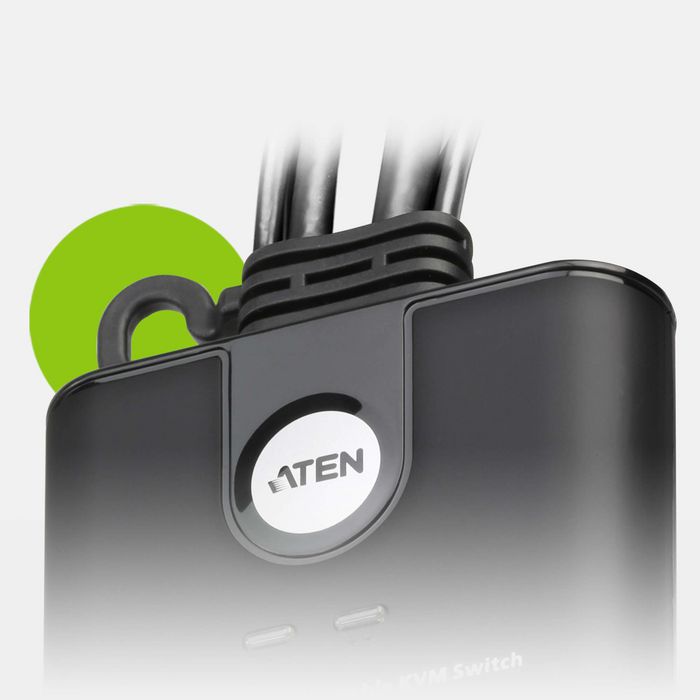 Aten CS22HF - Commutateur KVM 2 ports USB et HDMI câblé avec sélecteur distant - Vidéo Full HD 1080p/1200p à 60 Hz - Prise en charge multiplateforme (Windows, Mac, Linux)