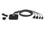 Aten CS22HF - Commutateur KVM 2 ports USB et HDMI câblé avec sélecteur distant - Vidéo Full HD 1080p/1200p à 60 Hz - Prise en charge multiplateforme (Windows, Mac, Linux)