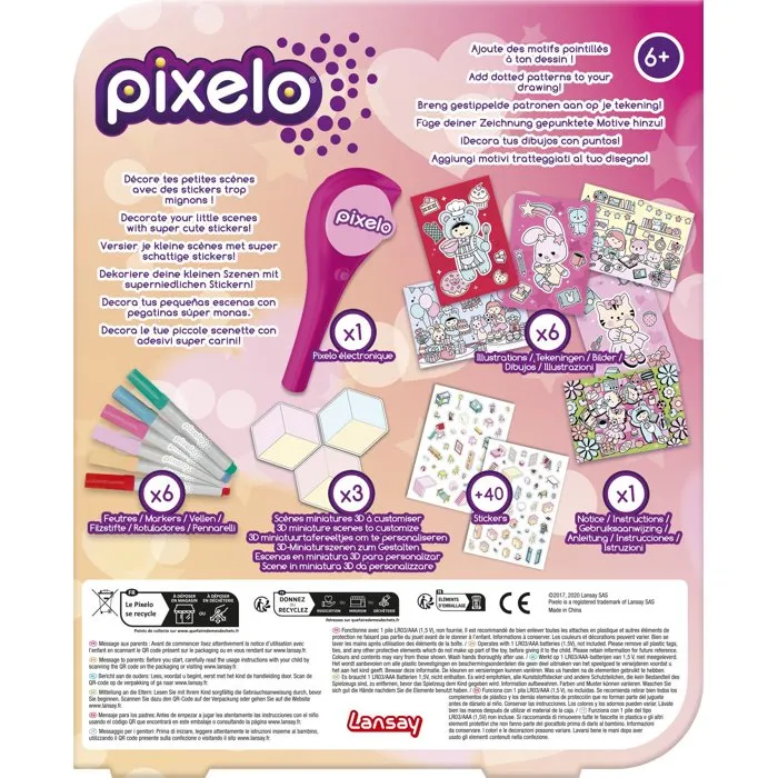 Lansay Pixelo Kawaii Jeu de Coloriage avec 6 Illustrations