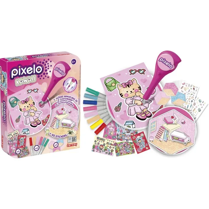 Lansay Pixelo Kawaii Jeu de Coloriage avec 6 Illustrations