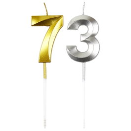 Party Time Bougies d'Anniversaire Chiffres Or et Argent