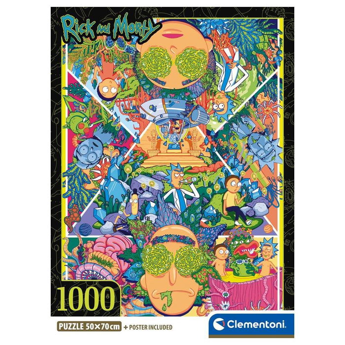 CLEMENTONI Puzzle Rick and Morty 2 - 1000 pièces - Dimensions : 98 x 33 cm