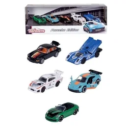 Majorette - Coffret Cadeau Porsche Motorsport 5 Pièces - Véhicules Métalliques à Roues Libres Échelle 1/64 - Jouet Enfant à Partir de 3 Ans