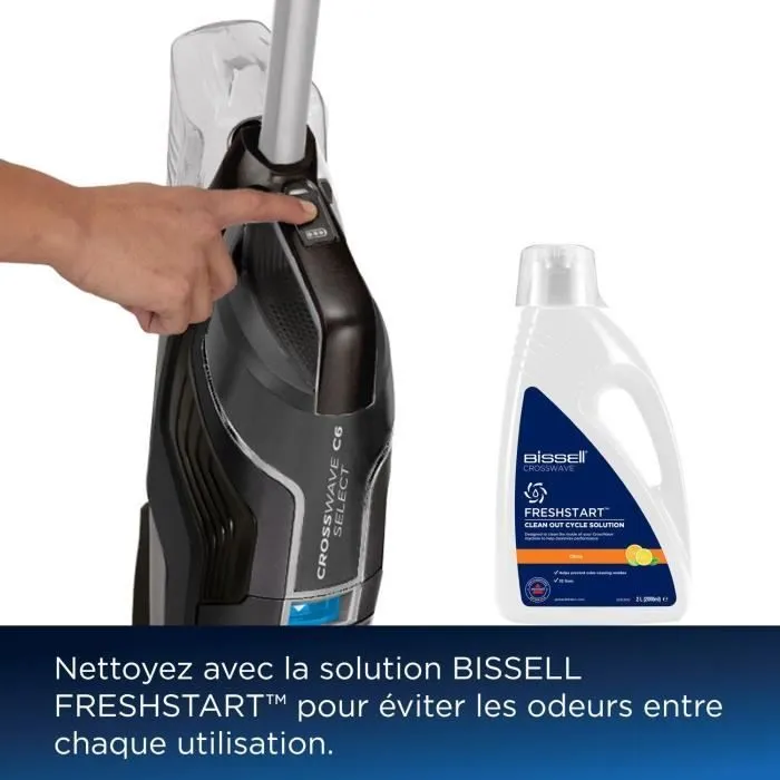 Bissell B3569N Crosswave C6 Select - Aspirateur Balai Laveur sans Fil 3 en 1 - Nettoyage Multi-Surfaces avec Autonettoyage et Gestion des Odeurs FreshStart