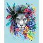 Ravensburger Tableau à Peindre par Numéros Creart Bohème Lion - Motif Trend C - À Partir de 12 Ans