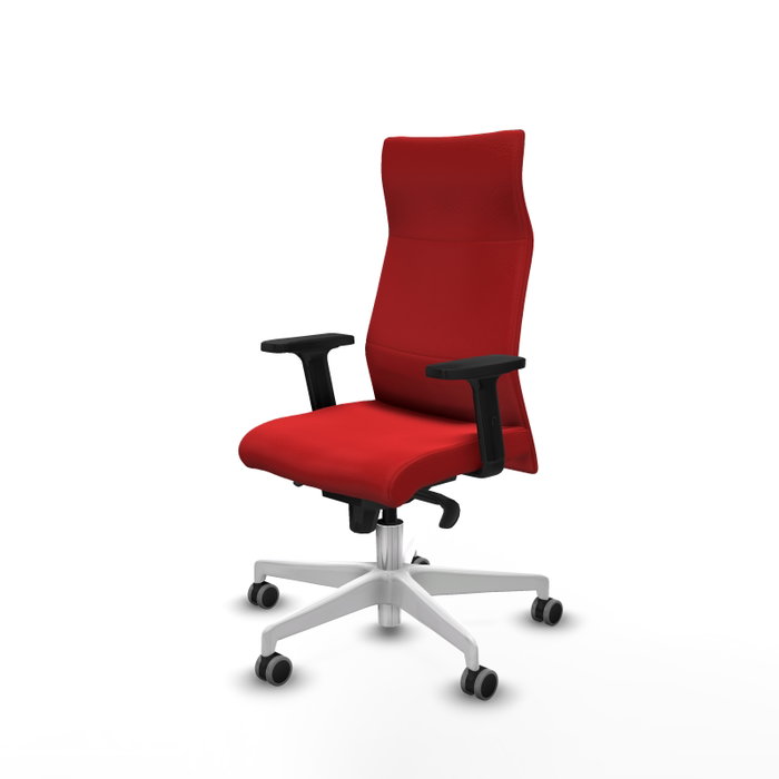 Piqueras Y Crespo Fauteuil Albacete, Similpiel Rouge, Mécanisme Synchrone, Base Blanche Piqueras Y Crespo Fauteuil Albacete, Similpiel Rouge, Mécanisme Synchrone, Base Blanche