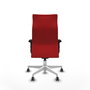 Piqueras Y Crespo Fauteuil Albacete, Similpiel Rouge, Mécanisme Synchrone, Base Blanche