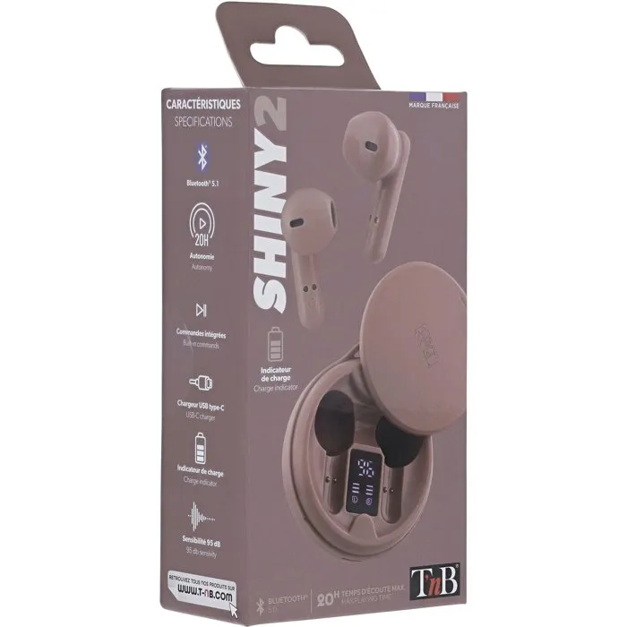 TNB Shiny 2 - Écouteurs sans fil TWS - Rose TNB Shiny 2 - Écouteurs sans fil TWS - Rose