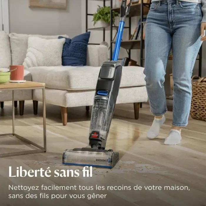 Bissell CrossWave OmniFind Select Aspirateur Laveur Sans Fil 3-en-1 avec LED FurFinder Détection de Saletés et Poils d'Animaux pour Tous Sols