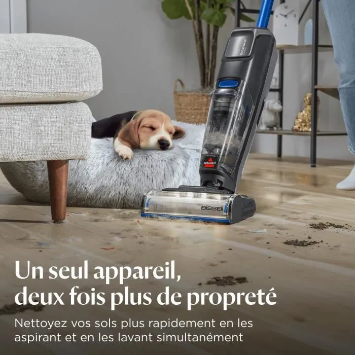 Bissell CrossWave OmniFind Select Aspirateur Laveur Sans Fil 3-en-1 avec LED FurFinder Détection de Saletés et Poils d'Animaux pour Tous Sols