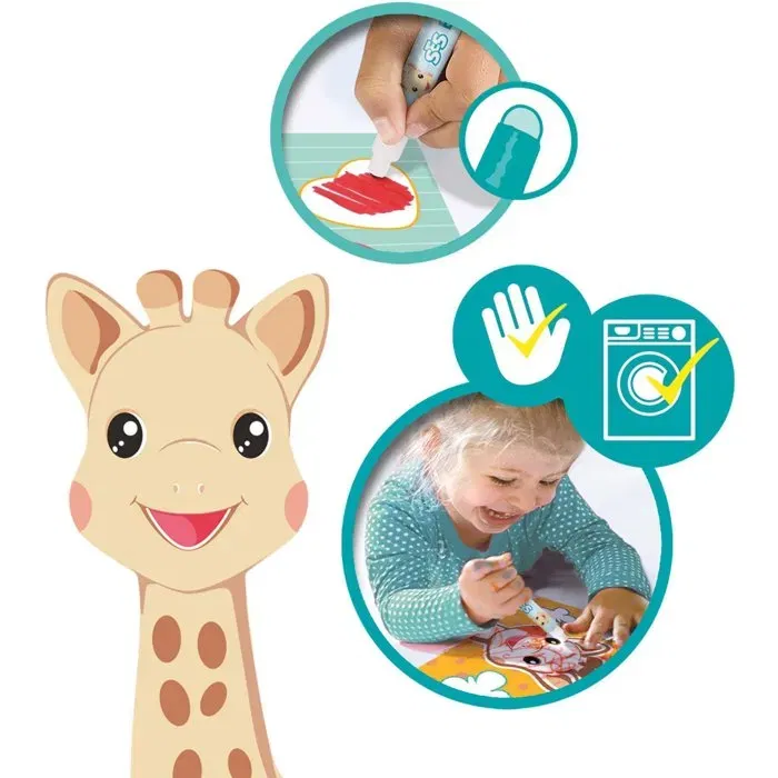 SES CREATIVE Kit créatif Sophie la girafe - Coloriage et peinture pour enfants dès 1 an - Activité éducative - Cadeau - Idéal à partir de 12 mois