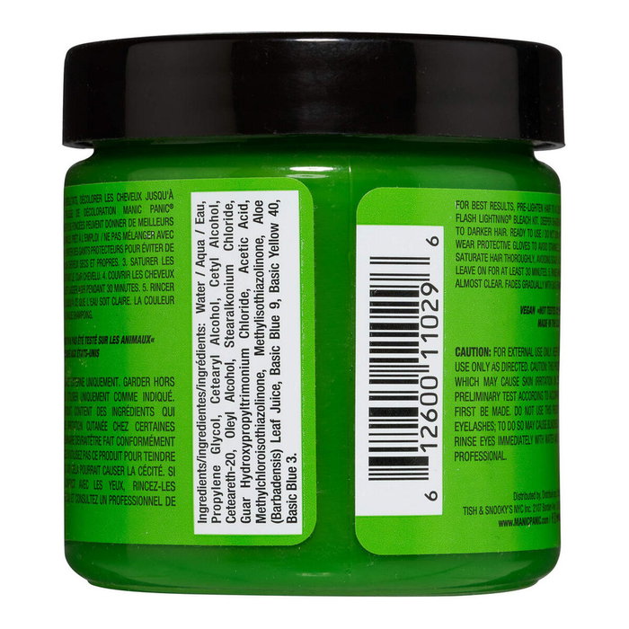 Manic Panic Classic Neon Electric Lizard - Teinture capillaire semi-permanente fantasy couleur néon vert électrique, formulation vegan, sans ammoniaque, sans paraben