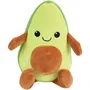 Jemini Cagette de 6 Peluches Fruits et Légumes Douces et Lavables - Avocat, Ananas, Champignon, Citrouille, Fraise, Pastèque, environ 17 cm - Jouet Ludo-Éducatif