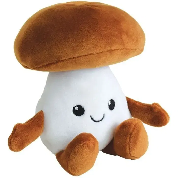 Jemini Cagette de 6 Peluches Fruits et Légumes Douces et Lavables - Avocat, Ananas, Champignon, Citrouille, Fraise, Pastèque, environ 17 cm - Jouet Ludo-Éducatif