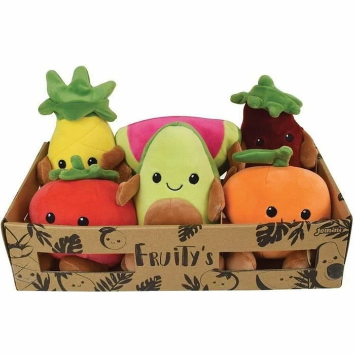 Jemini Fruity's Cagette de 6 Peluches Fruits et Légumes