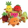Jemini Fruity's Cagette de 6 Peluches Fruits et Légumes