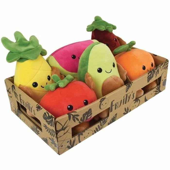 Jemini Fruity's Cagette de 6 Peluches Fruits et Légumes