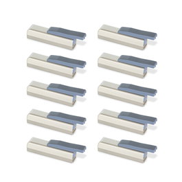 Emuca Lot de 10 pistons amortisseurs pour portes relevables Mildy, Nickel mat