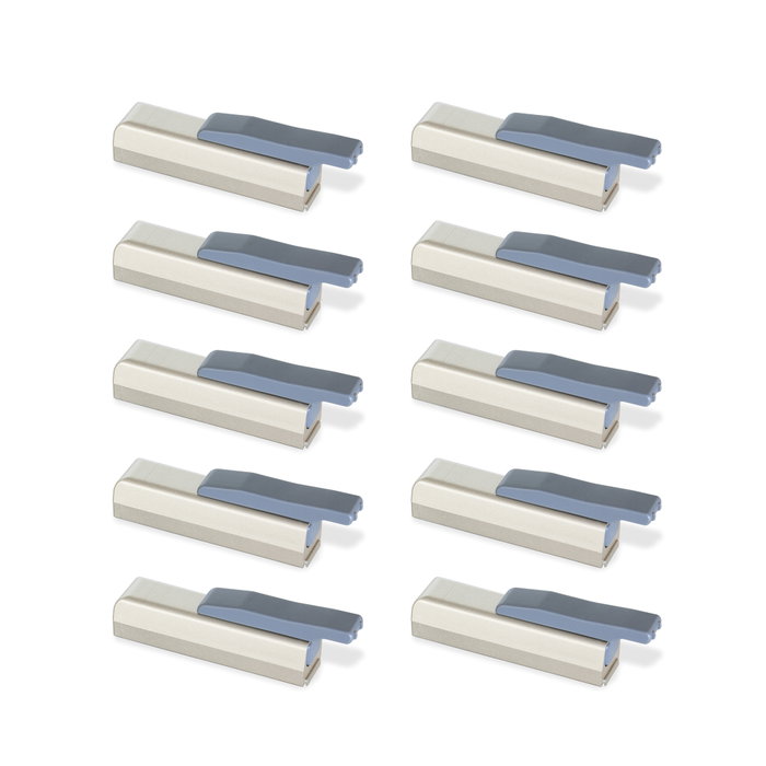 Emuca Lot de 10 pistons amortisseurs pour portes relevables Mildy, Nickel mat Emuca Lot de 10 pistons amortisseurs pour portes relevables Mildy, Nickel mat
