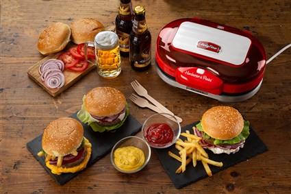 Ariete 205/00 Machine à Hamburgers Party Time Rouge - Machine à Hamburgers Compacte avec Plaques Antiadhésives Ariete 205/00 Machine à Hamburgers Party Time Rouge - Machine à Hamburgers Compacte avec Plaques Antiadhésives