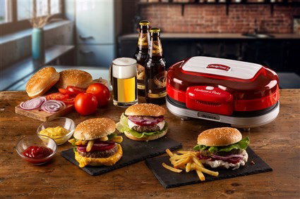Ariete 205/00 Machine à Hamburgers Party Time Rouge - Machine à Hamburgers Compacte avec Plaques Antiadhésives Ariete 205/00 Machine à Hamburgers Party Time Rouge - Machine à Hamburgers Compacte avec Plaques Antiadhésives