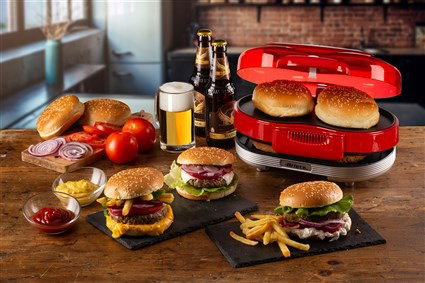 Ariete 205/00 Machine à Hamburgers Party Time Rouge - Machine à Hamburgers Compacte avec Plaques Antiadhésives Ariete 205/00 Machine à Hamburgers Party Time Rouge - Machine à Hamburgers Compacte avec Plaques Antiadhésives