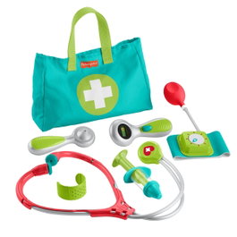 Fisher-Price Mallette Petit Docteur HYH26 - Set de Jeu de Médecin 7 Pièces avec Stéthoscope, Tensiomètre, Thermomètre - Jouet d'Imitation pour Enfants dès 6 Mois