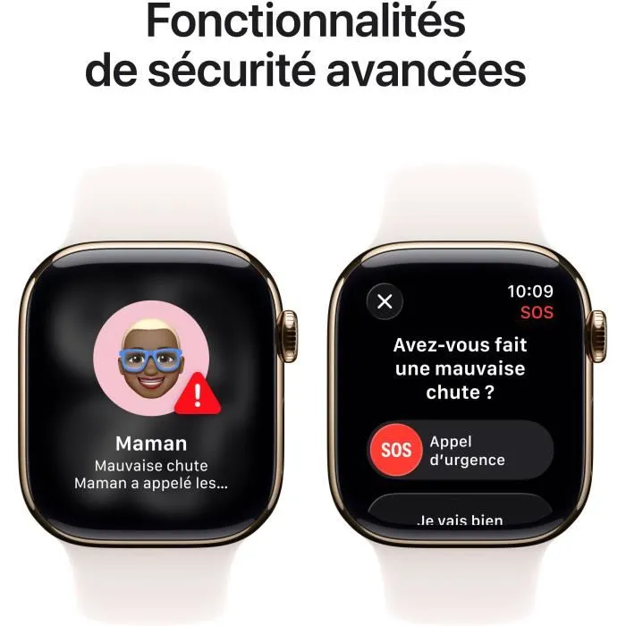 Apple Watch Series 11 GPS + Cellular Boîtier 42 mm Titanium Gold avec Bracelet Sport Band S/M Light Blush - Apple