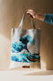 ERIK Sac shopping coton bio La Grande Vague de Kanagawa de Hokusai - 28x40 cm avec 2 anses courtes, 2 anses longes et doublure intérieure - 80% coton bio, 20% polyester