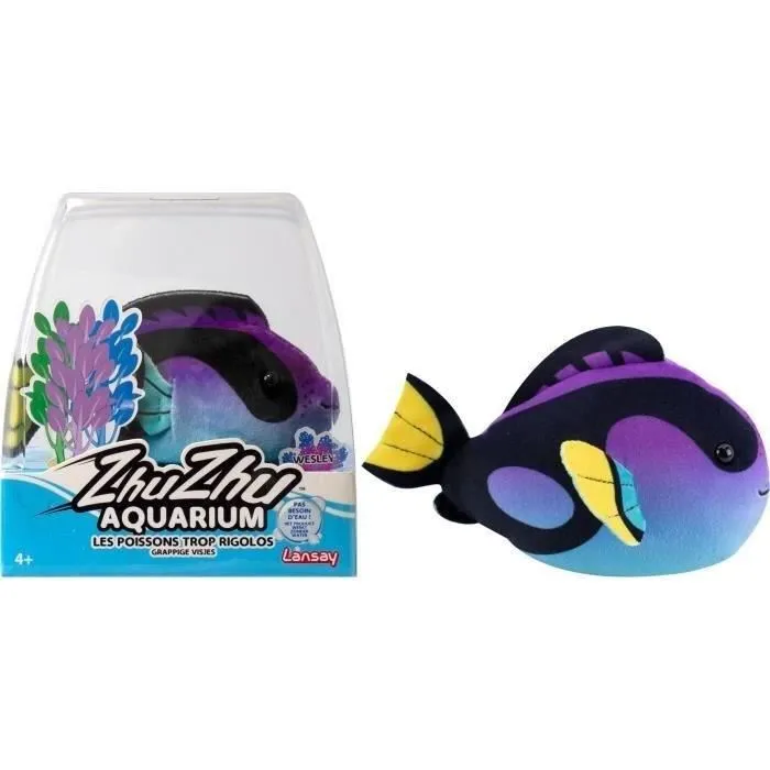 Lansay - 51120 - Jouet poisson miniature Merlin le chirurgien - Zhu Zhu Aquarium - Poissons mignons et doux en mouvement aléatoire pour enfant