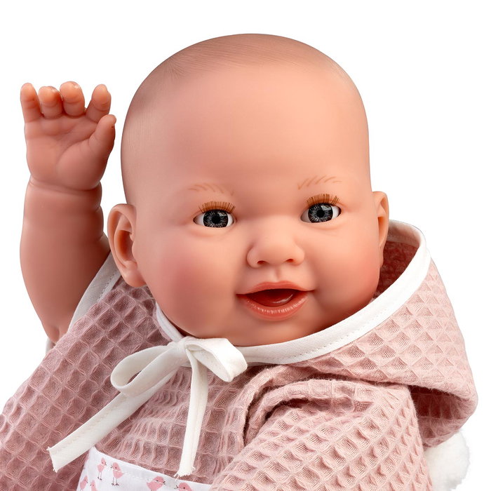 Muñecas Antonio Juan Poupée Nouveau-Né Mía Interactive 42 cm Faisant Pipi - Capuche de Bain et Baignoire Incluses - Code 50417