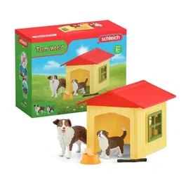 Schleich 42573 Figurine Niche pour Chien FARM WORLD, Coffret pour Enfants de 3 Ans et Plus, Dimensions 18.8 x 8.2 x 14.7 cm