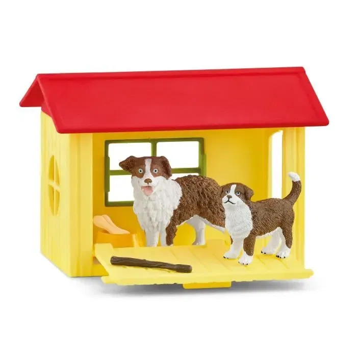 Schleich 42573 Figurine Niche pour Chien FARM WORLD, Coffret pour Enfants de 3 Ans et Plus, Dimensions 18.8 x 8.2 x 14.7 cm