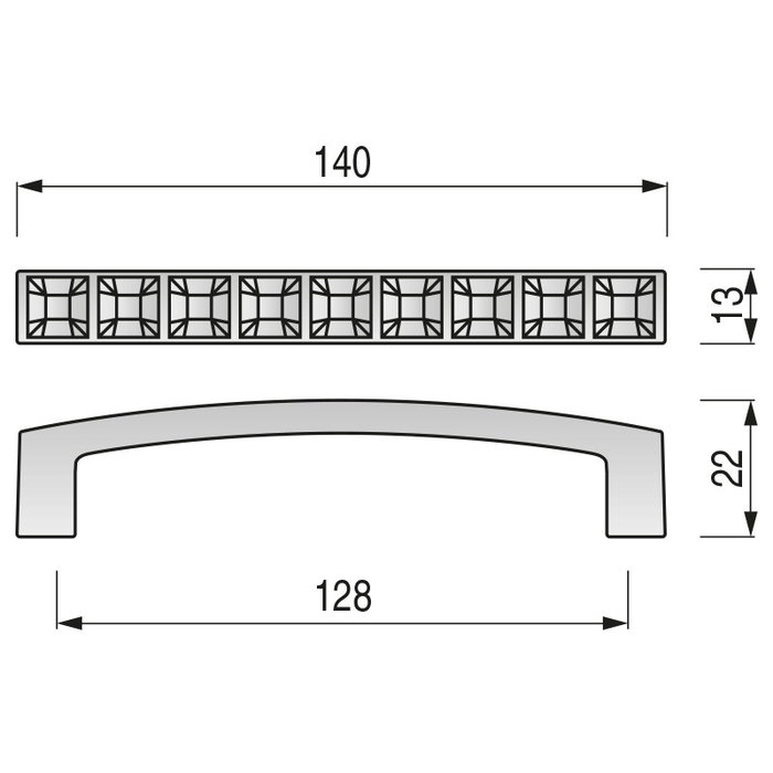 GIUSTI Tirador pour porte en zamak avec cristaux Swarovski - Finition chrome - Entraxe 128 mm GIUSTI Tirador pour porte en zamak avec cristaux Swarovski - Finition chrome - Entraxe 128 mm