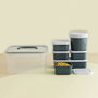 Quid Set 7 Récipients Hermétiques Plastique Minimal (3200 mL, 500 mL, 470 mL, 200 mL) Verts, Adaptés Micro-ondes et Frigo