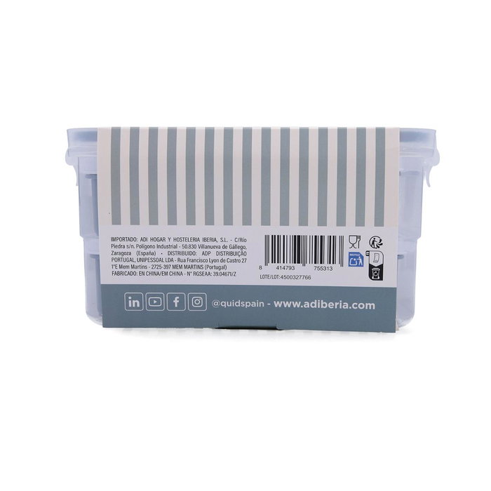 Quid Set 7 Récipients Hermétiques Plastique Minimal (3200 mL, 500 mL, 470 mL, 200 mL) Verts, Adaptés Micro-ondes et Frigo