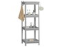 Berilo Étagère en Plastique Gris 4 Rayons 100 x 35,5 x 23 cm (Set de 6)