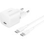 Belkin Chargeur de secteur 25 W USB-C avec câble USB-C de 1 m - Blanc