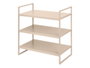 Giftdecor Étagère 3 Niveaux Beige 55x6x27 cm Métal Plastique Verre