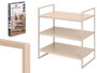 Giftdecor Étagère 3 Niveaux Beige 55x6x27 cm Métal Plastique Verre