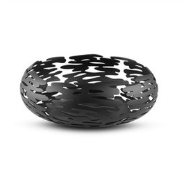 Alessi BM02 B Barknest Corbeille en Acier et Résine Noir 21 cm - Corbeille à Pain Moderne et Élégante