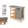 KIPIT Planchero Bambu Cajones Gris