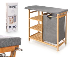 KIPIT Planchero Bambu Cajones Gris