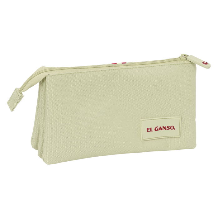 Trousse Fourre-Tout Triple El Ganso Beige Beige 22 x 12 x 3 cm