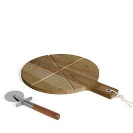 Livoo Set à pizza MES158 en bois d'acacia avec roulette