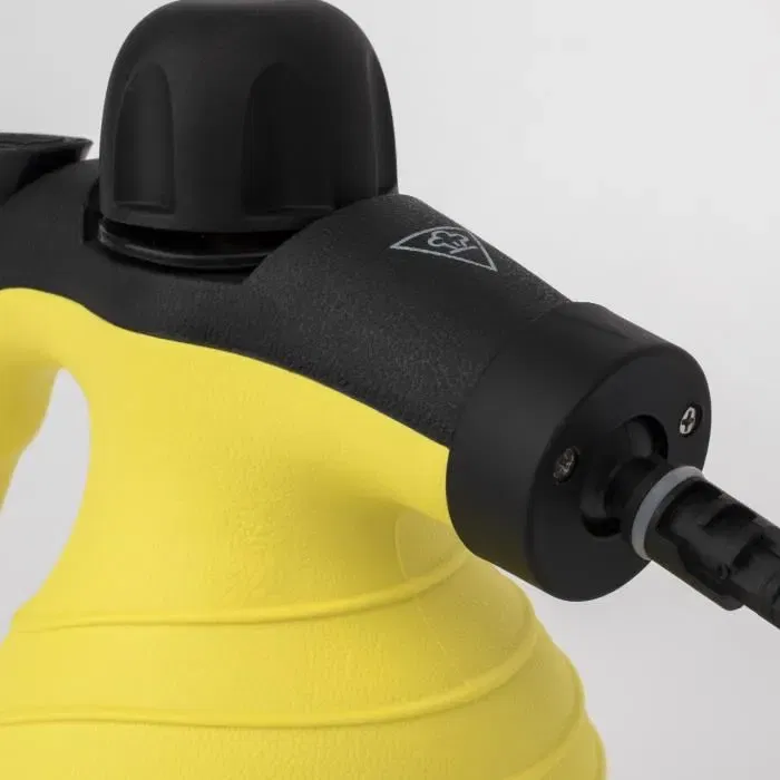Hkoenig Nettoyeur vapeur à main - 4.2 bars max - 300 ml - Jaune avec accessoires - Idéal surfaces et endroits difficiles d'accès