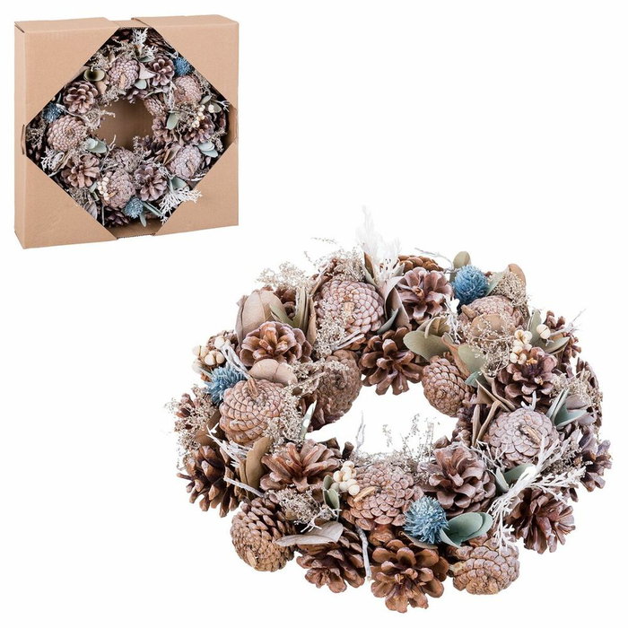 Couronne de Noël Bleu Blanc Ananas 30 x 8 x 30 cm